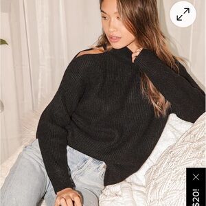 Lulu's Black Off-the-Shoulder Sweater